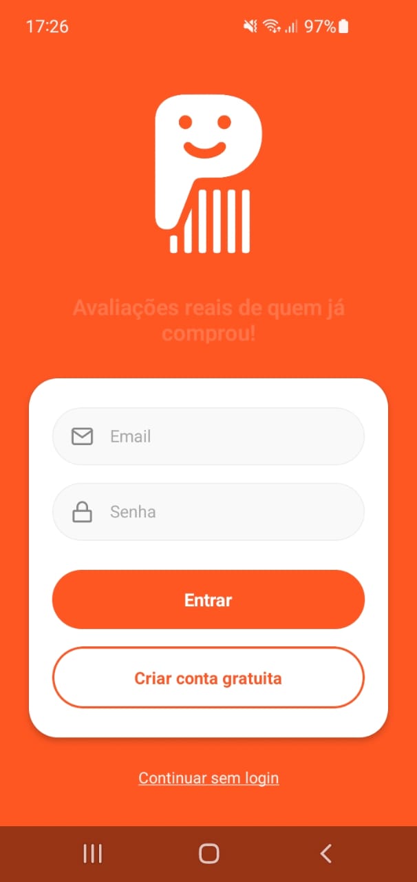 Interface do App Prodit